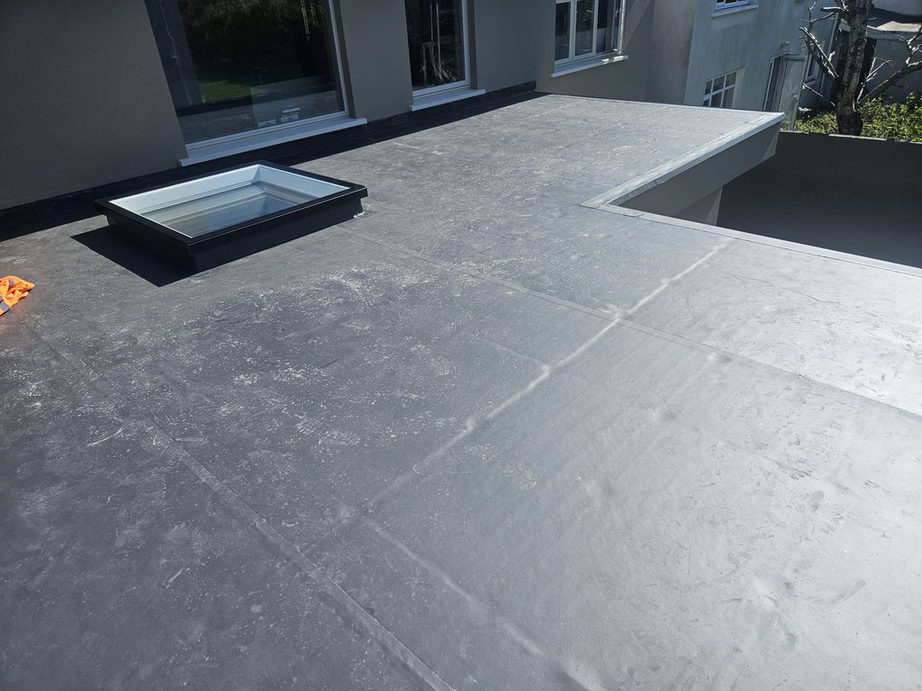 Square BI flat rooflight on a flat roof